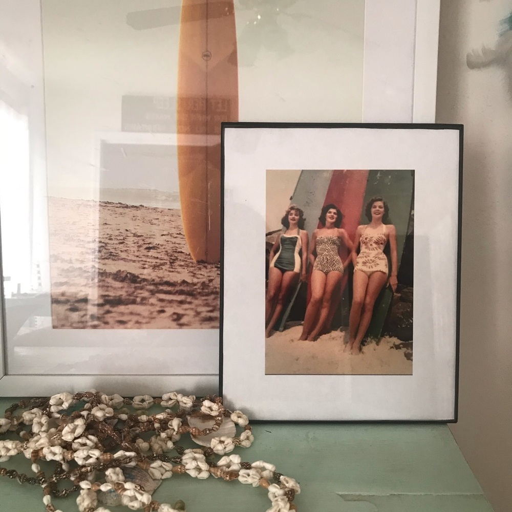 8x10 frame, 5x7 photograph reprint of surfer girls